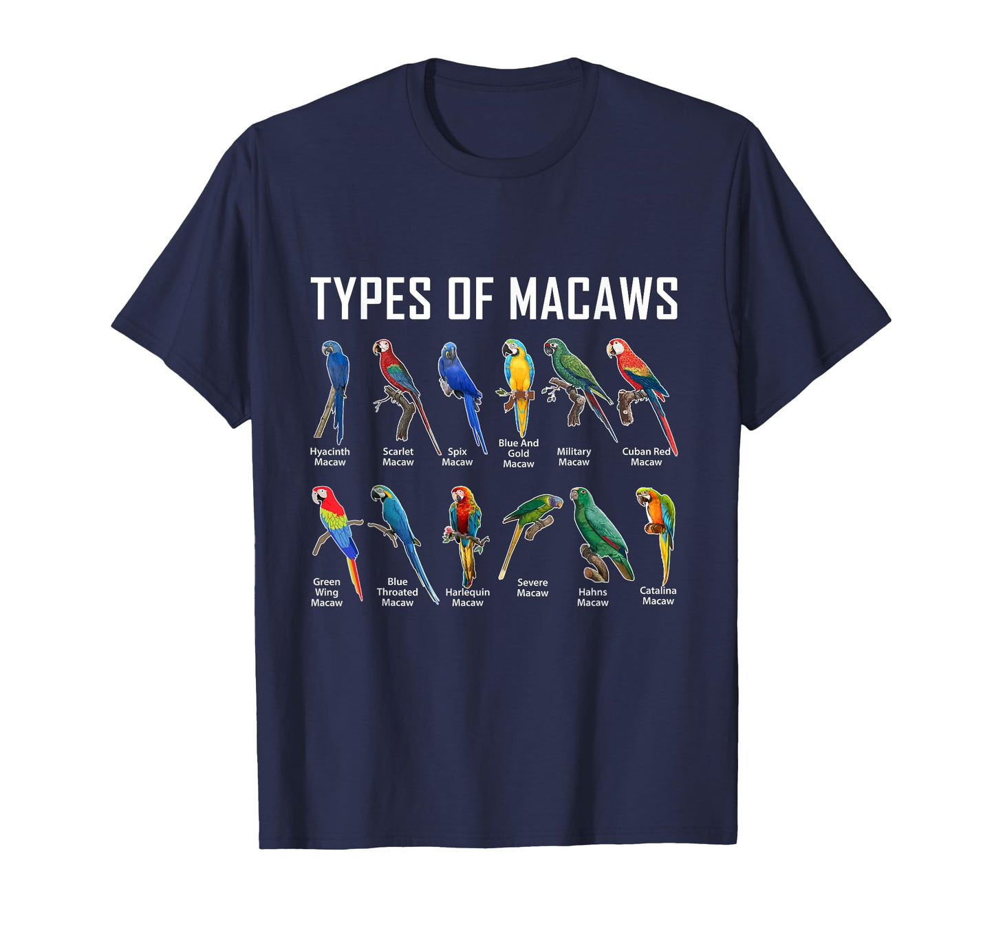 Types of Macaws Shirt Macaw Shirt Blue Yellow Hybrid Macaw T-Shirt