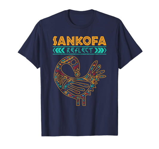 Black History Afrocentric Sankofa Tribal Design T-Shirt