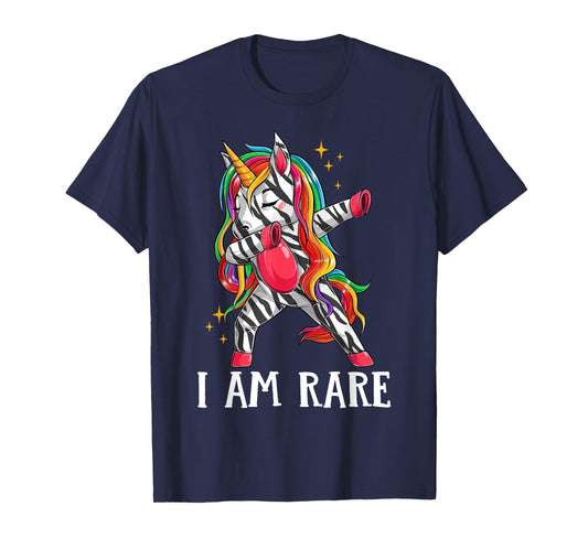 Kids I Am Rare Zebra Unicorn Warrior Rare Disease Awareness T-Shirt