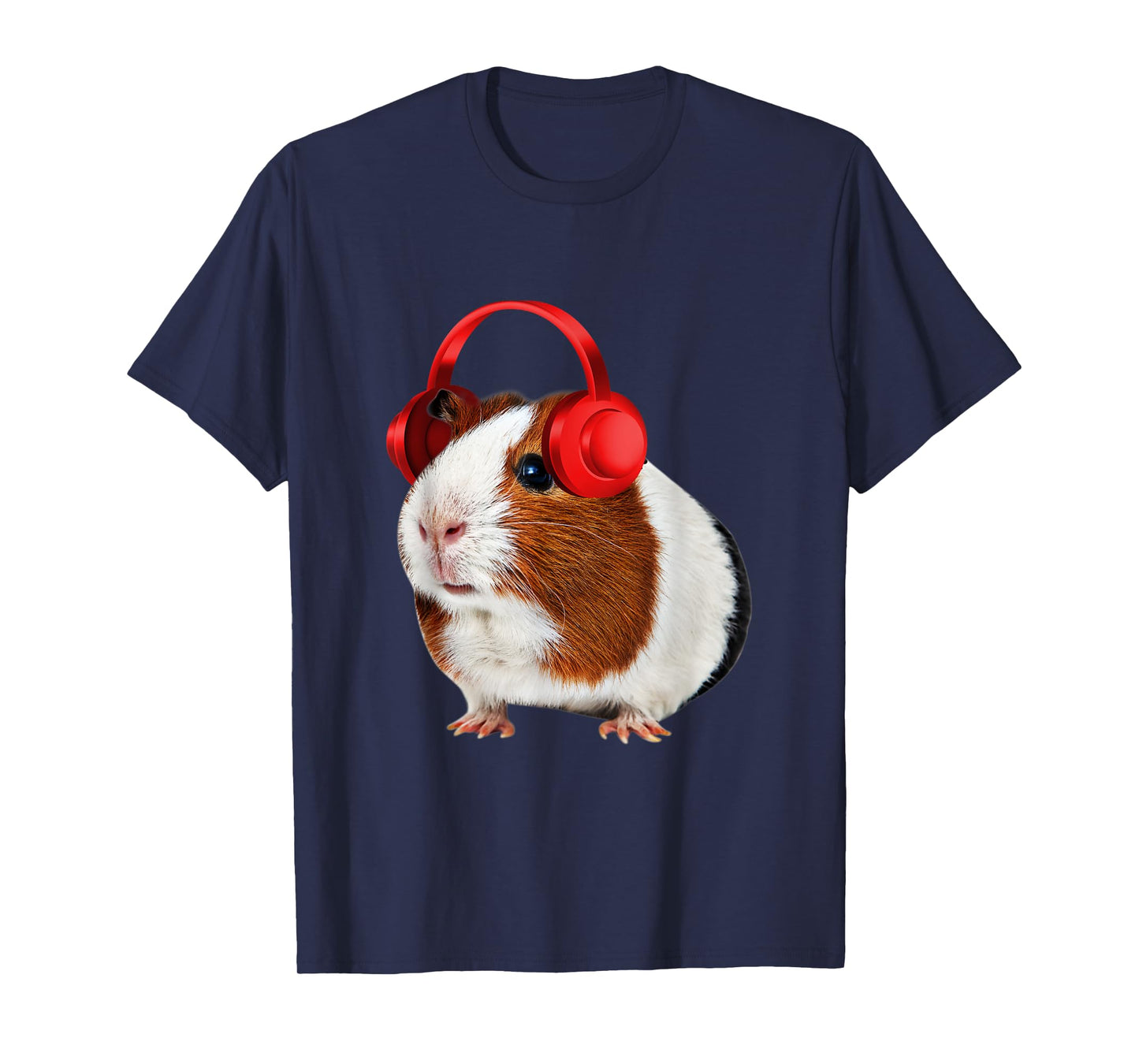 Guinea Pig With Headphones On T-Shirt