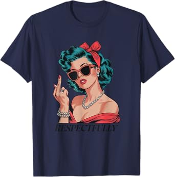 Pinup Girl Saying No Retro Sass Funny Attitude Design T-Shirt