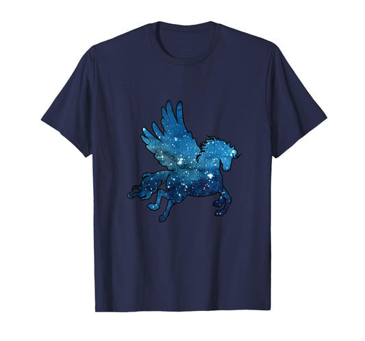 Pegasus Unicorn Alicorn Watercolor Space Funny Gift T-Shirt