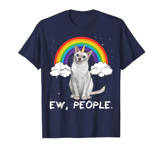 Rainbow Tonkinese Ew People Unicorn Cat T-Shirt for Men Women Kids