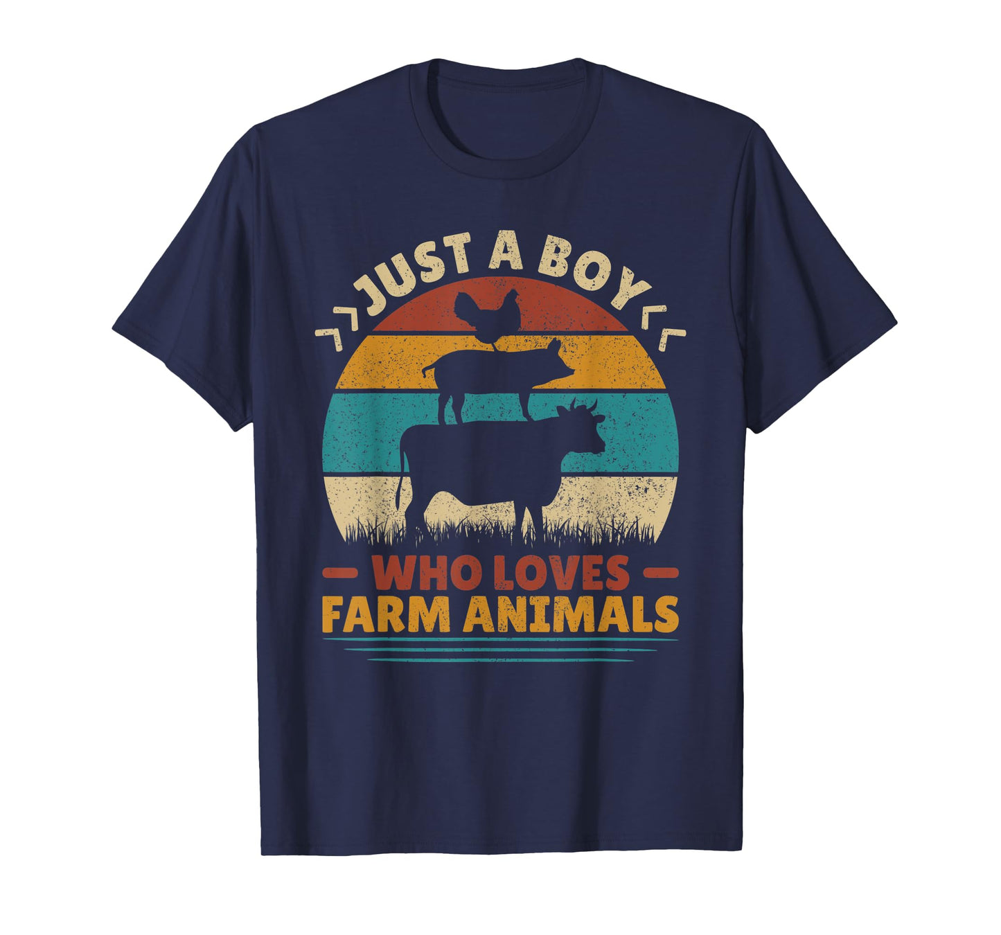 Just A Boy Who Loves Farm Animals Lover Funny Men Farmer Boy T-Shirt
