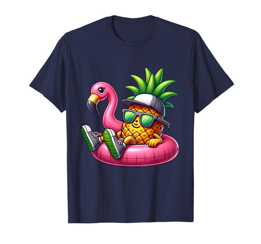 Funny Pineapple Flamingo Tropical Beach Hawaiian Boys Kids T-Shirt