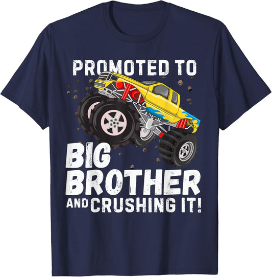Cute Promoted to Big Brother Monster Truck Kids Tee T-Shirt