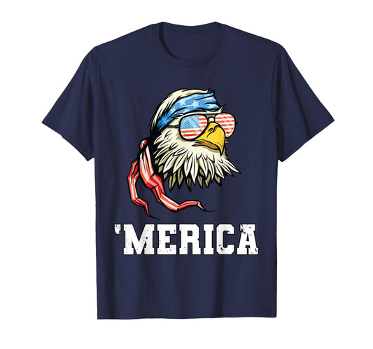 4th of July Merica USA Flag Bald Eagle Patriotic Veteran T-Shirt