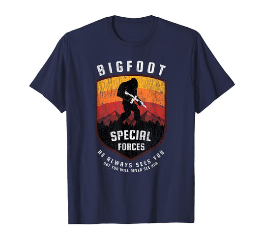 Funny Bigfoot Tactical Special Forces Gift for Military T-Shirt