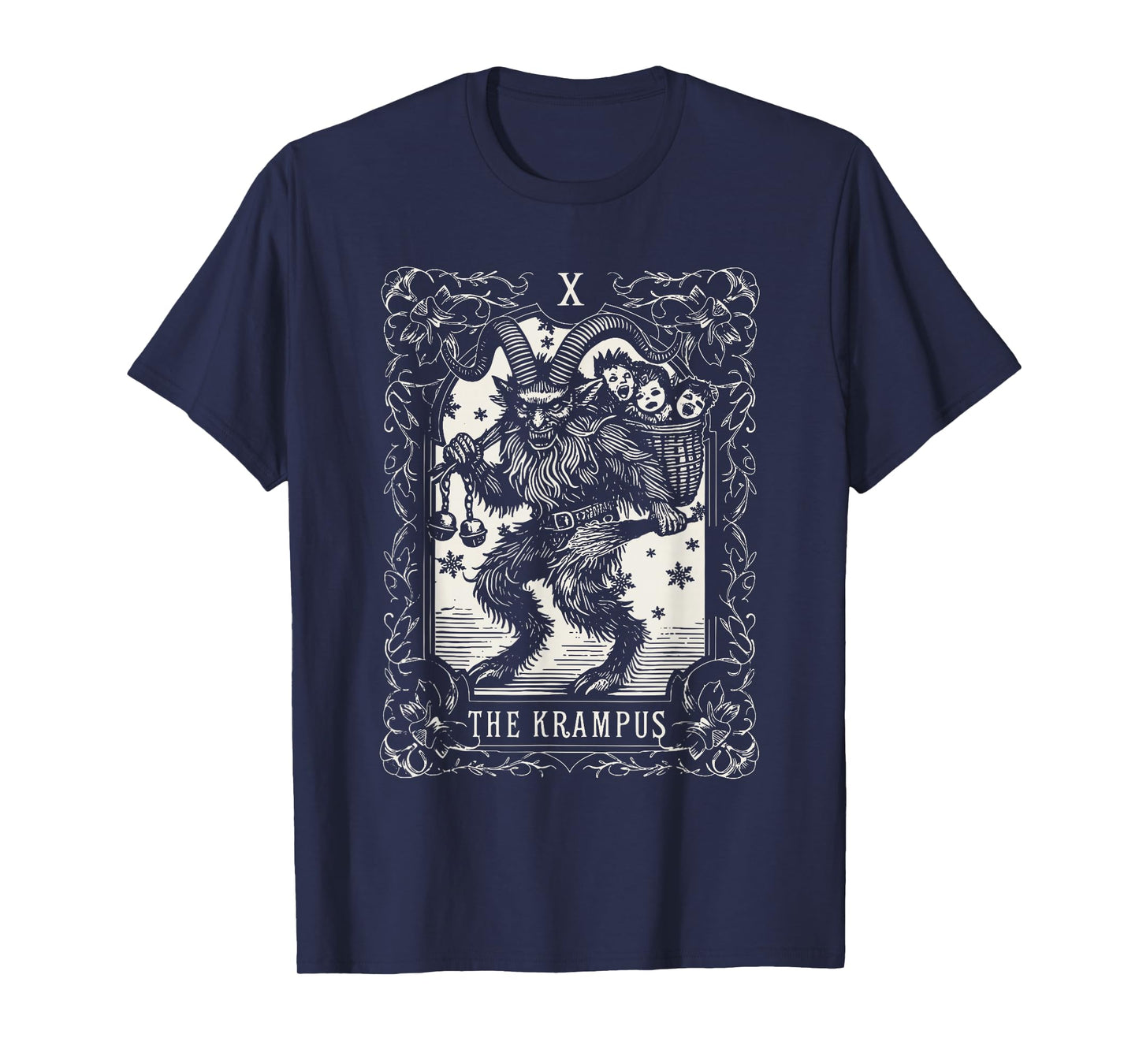 Krampus Tarot Card Design Christmas Season Evil Pajama Xmas T-Shirt