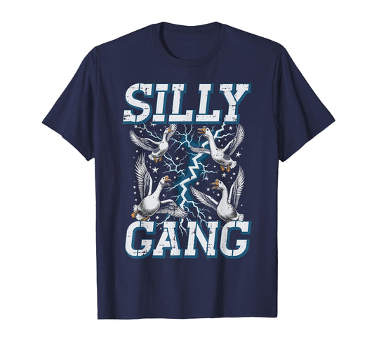 Geese Silly Gang Funny Goose Duck Meme Animal Men Women Kids T-Shirt