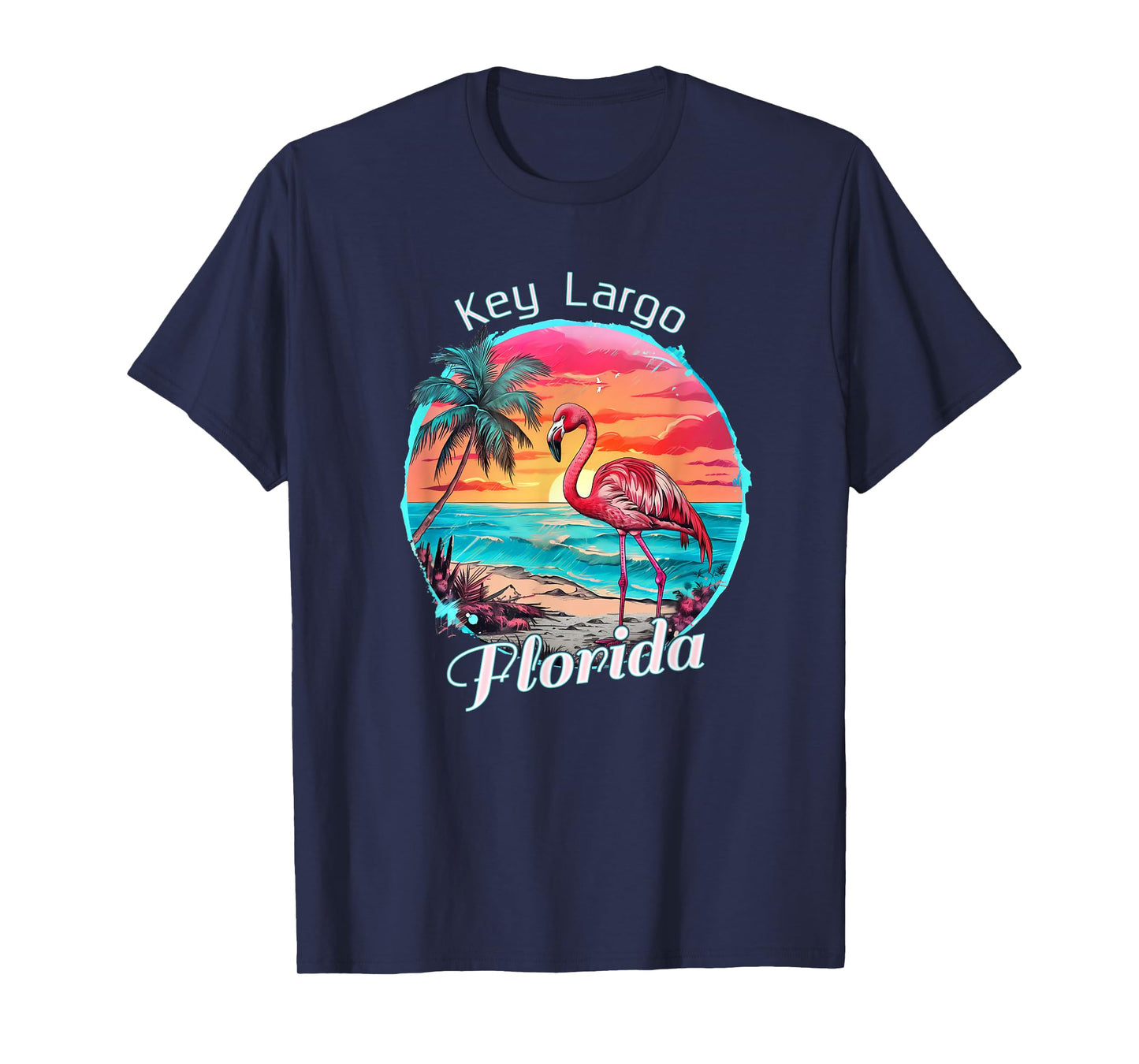 Key Largo Florida Beach Flamingo Tropical Souvenir T-Shirt for Men Women Girls Kids