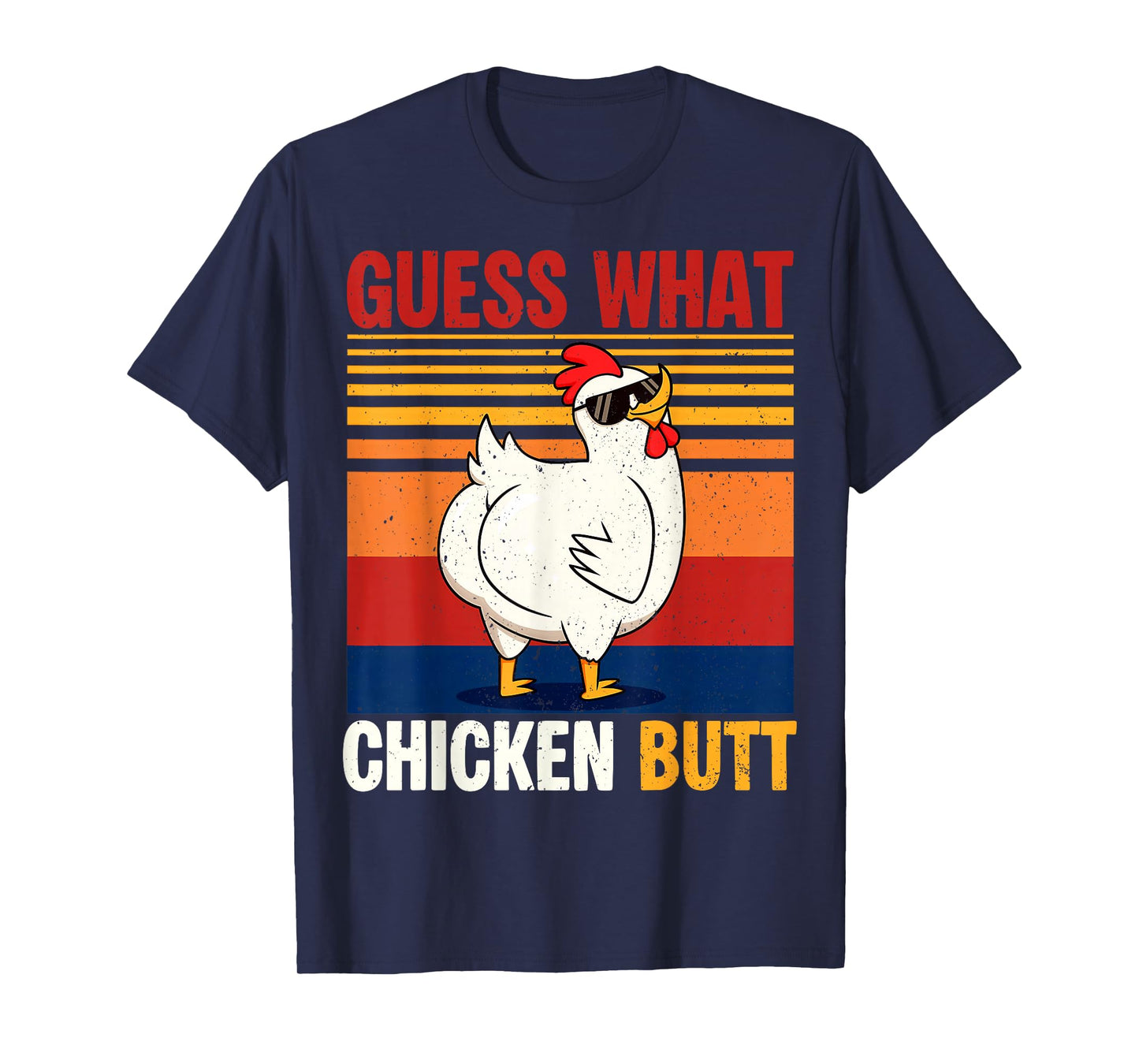 Guess What Chicken Butt Funny Chicken Meme Vintage T-Shirt