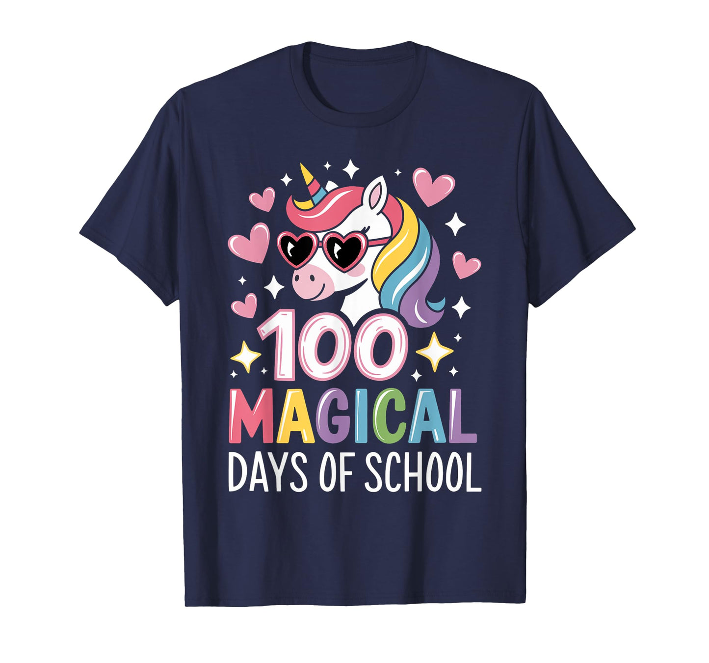 100 Magical Days of School Unicorn 100th Day Of School Girls T-Shirt
