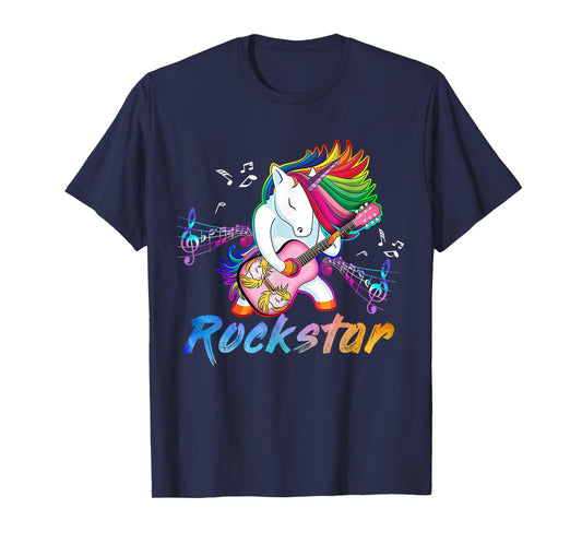 Unicorn Rock star Guitar Rockin' music singer T-Shirt