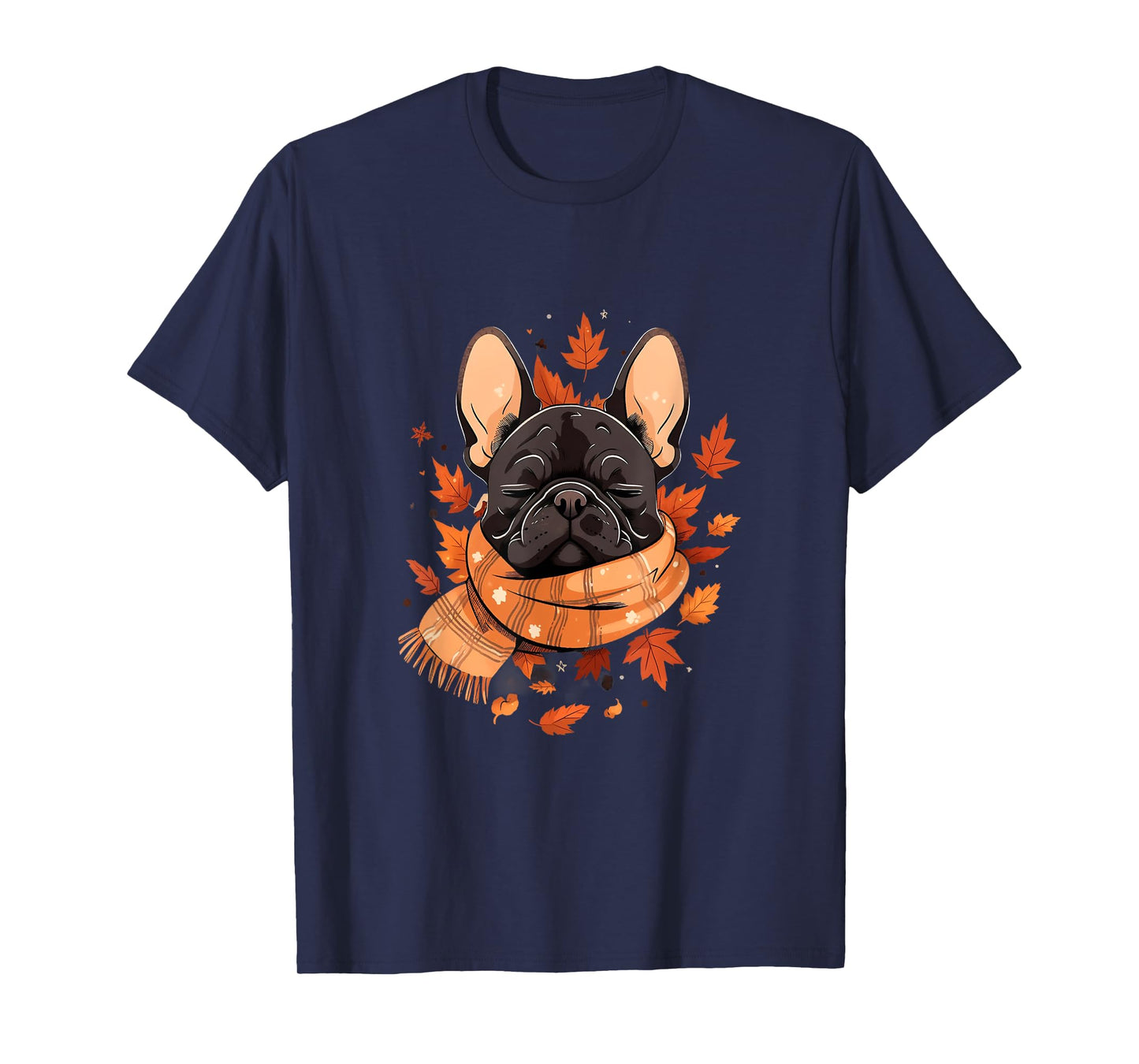 French Bulldog Fall Autumn Leaves Thanksgiving Frenchie Dog Men Women Girls Kids T-Shirt