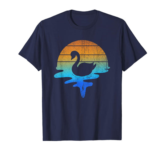 Retro Lake Cute Animal Bird Zoo Keeper Gift Pretty Swan T-Shirt
