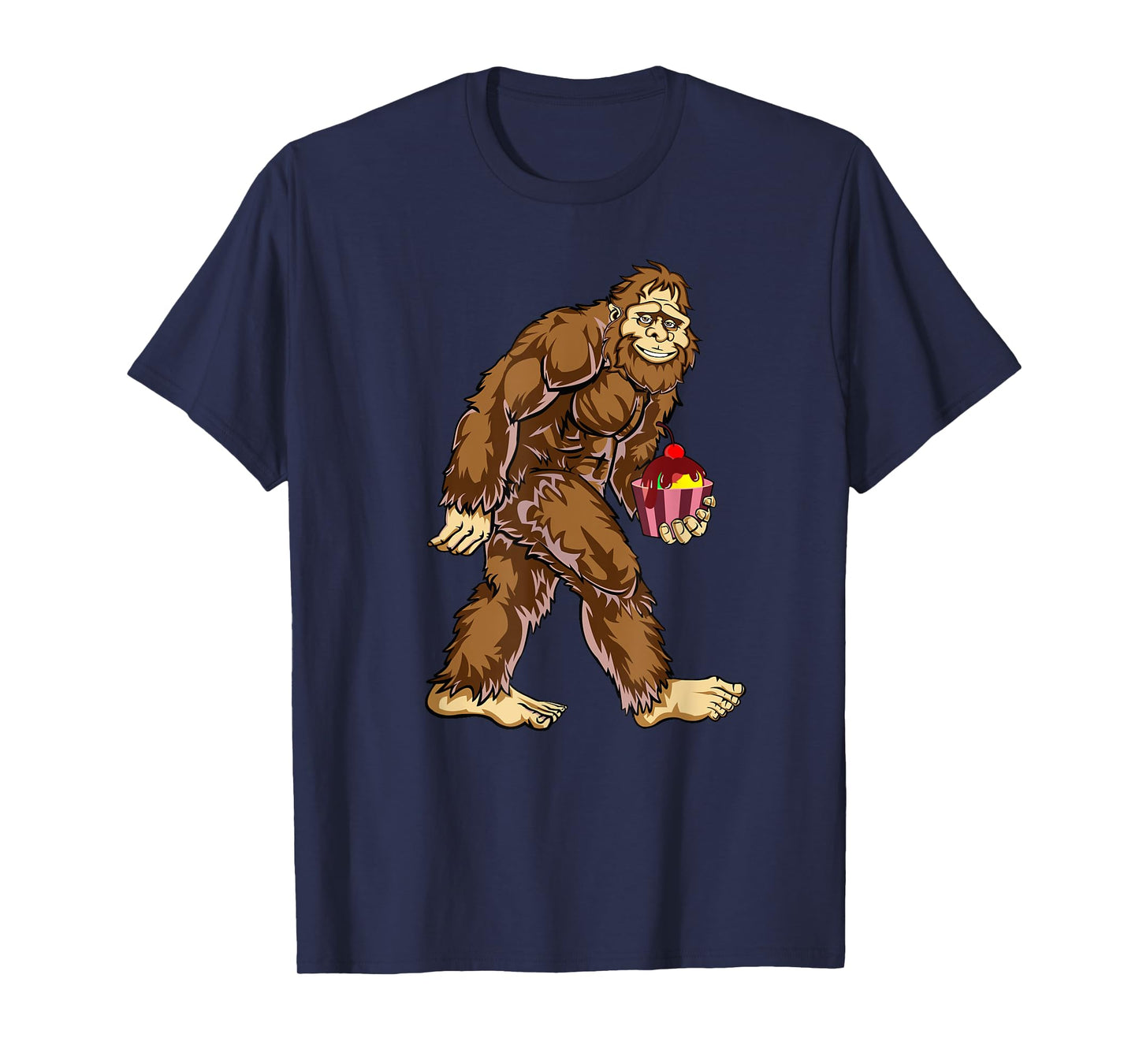 Funny Bigfoot Ice Cream Boy Funny Sasquatch Shirt T-Shirt
