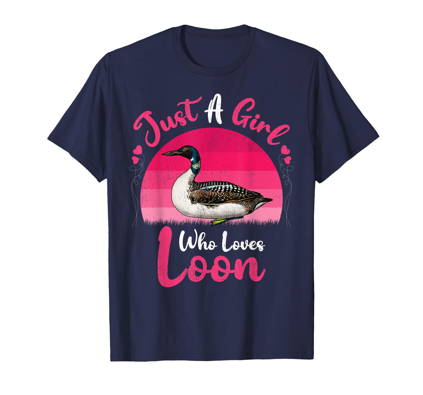 Vintage Loon Bird Lover Just A Girl Who Loves Loon T-Shirt