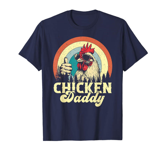 Chicken Daddy Vintage Poultry Farmer Funny Fathers Day T-Shirt