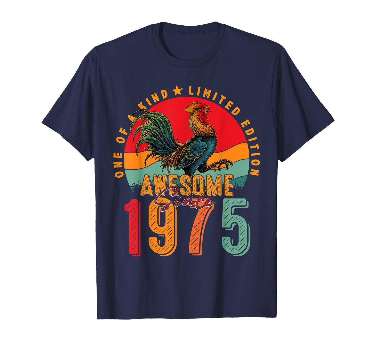 50th Birthday Chicken Awesome Since 1975 Farmer 50 Years Old T-Shirt