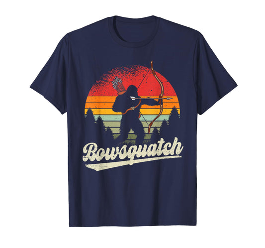 Bowsquatch Bow Arrow Bigfoot Archery Retro Sasquatch Archer T-Shirt