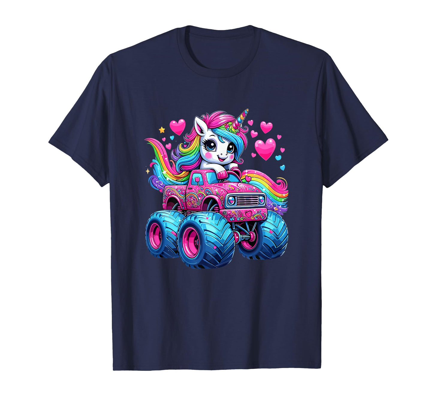 Unicorn Riding Monster Truck T-Shirt