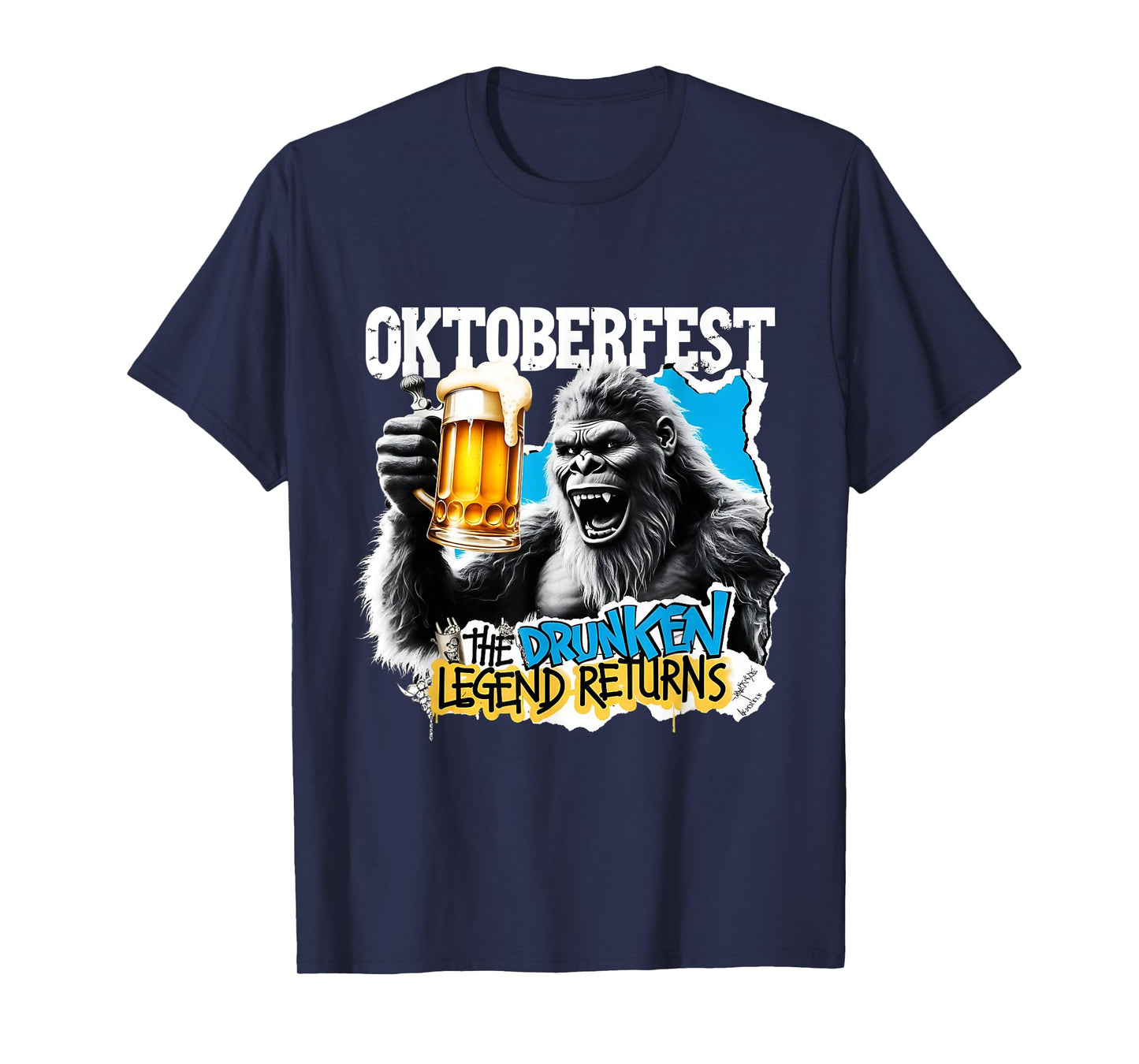 Oktoberfest Bigfoot The Drunken Legend Returns Beer Party T-Shirt