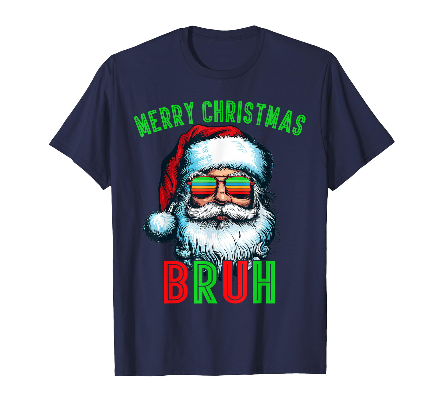 Retro Santa Christmas Bruh Pajama Family Meme Xmas T-Shirt