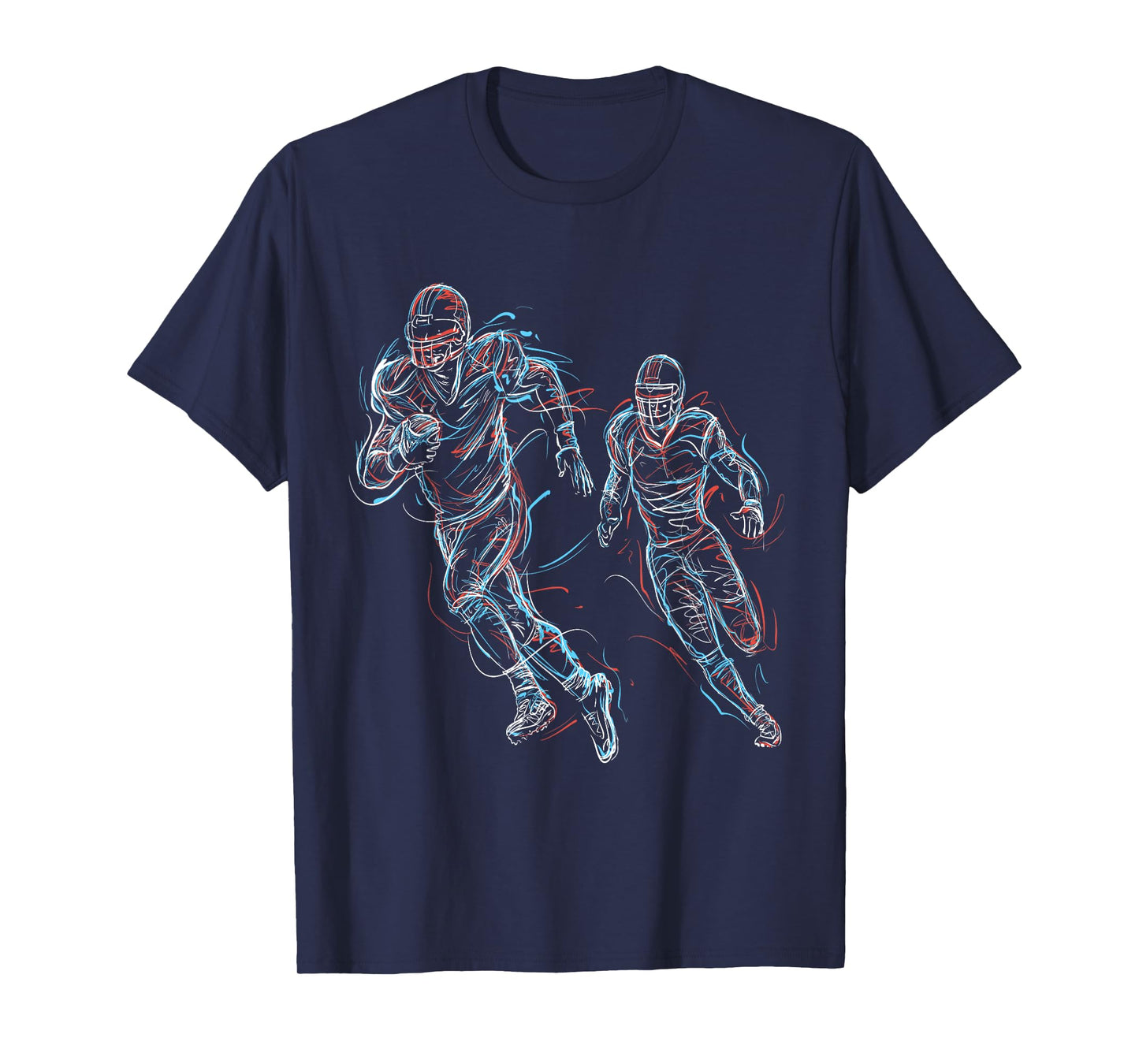 American Football Player Colourful Lines Design T-Shirt