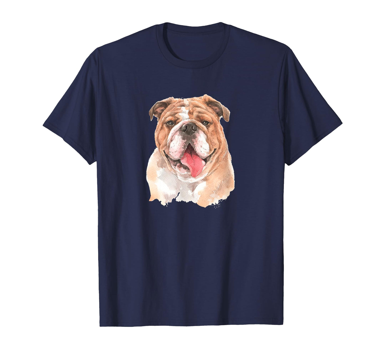Funny Watercolor English Bulldog Men Women Girls Kids T-Shirt