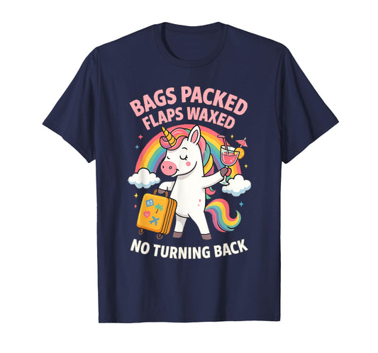 Bags Packed Flaps Waxed Unicorn for Girls Trips Vacation T-Shirt