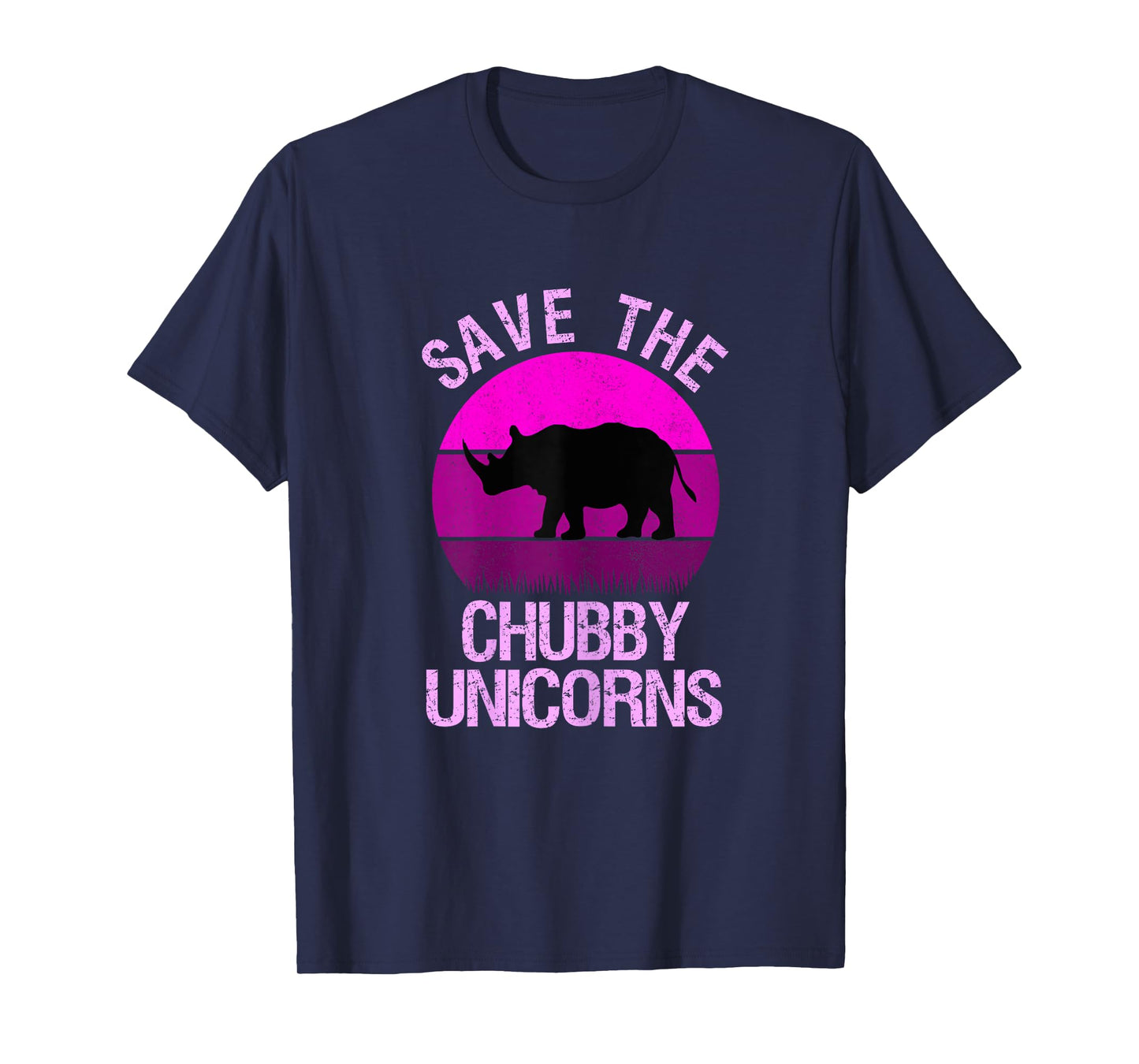 Save The Chubby Unicorns Retro Style Rhino gift T-Shirt