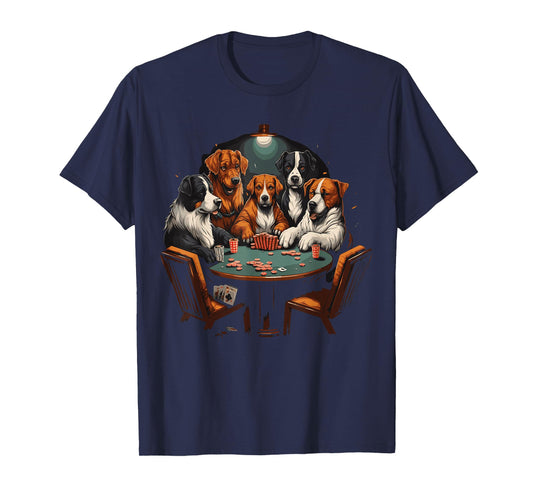 Dogs Playing Poker Cards Dog Casino Player Gambling T-Shirt for Men Women
