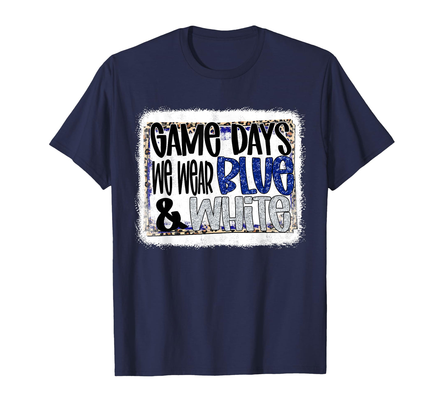 On Gameday Football We Wear Blue And White School Spirit T-Shirt