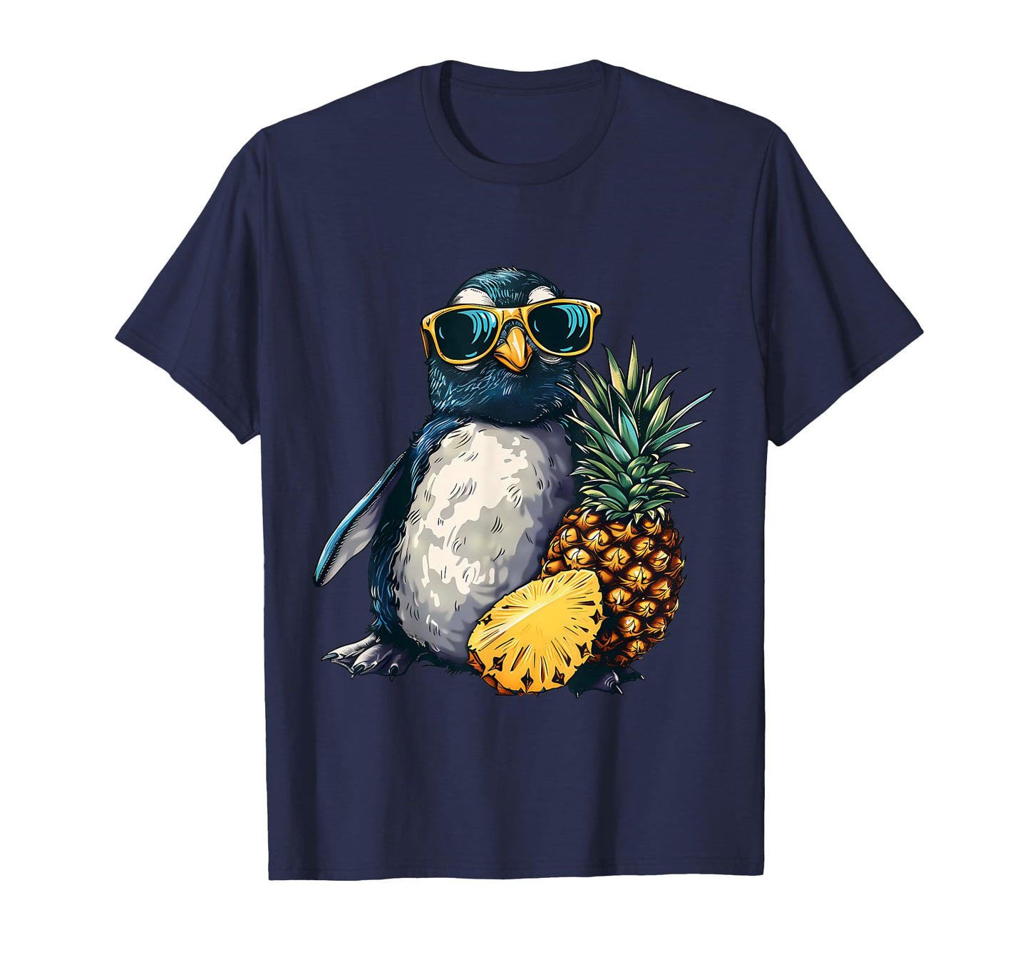 Pineapple Penguin Bird Animal Art Pineapple Lover Drawing T-Shirt