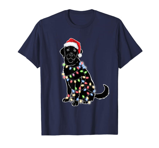 Santa Beagle Christmas Tree Light Pajama Dog Xmas T-Shirt