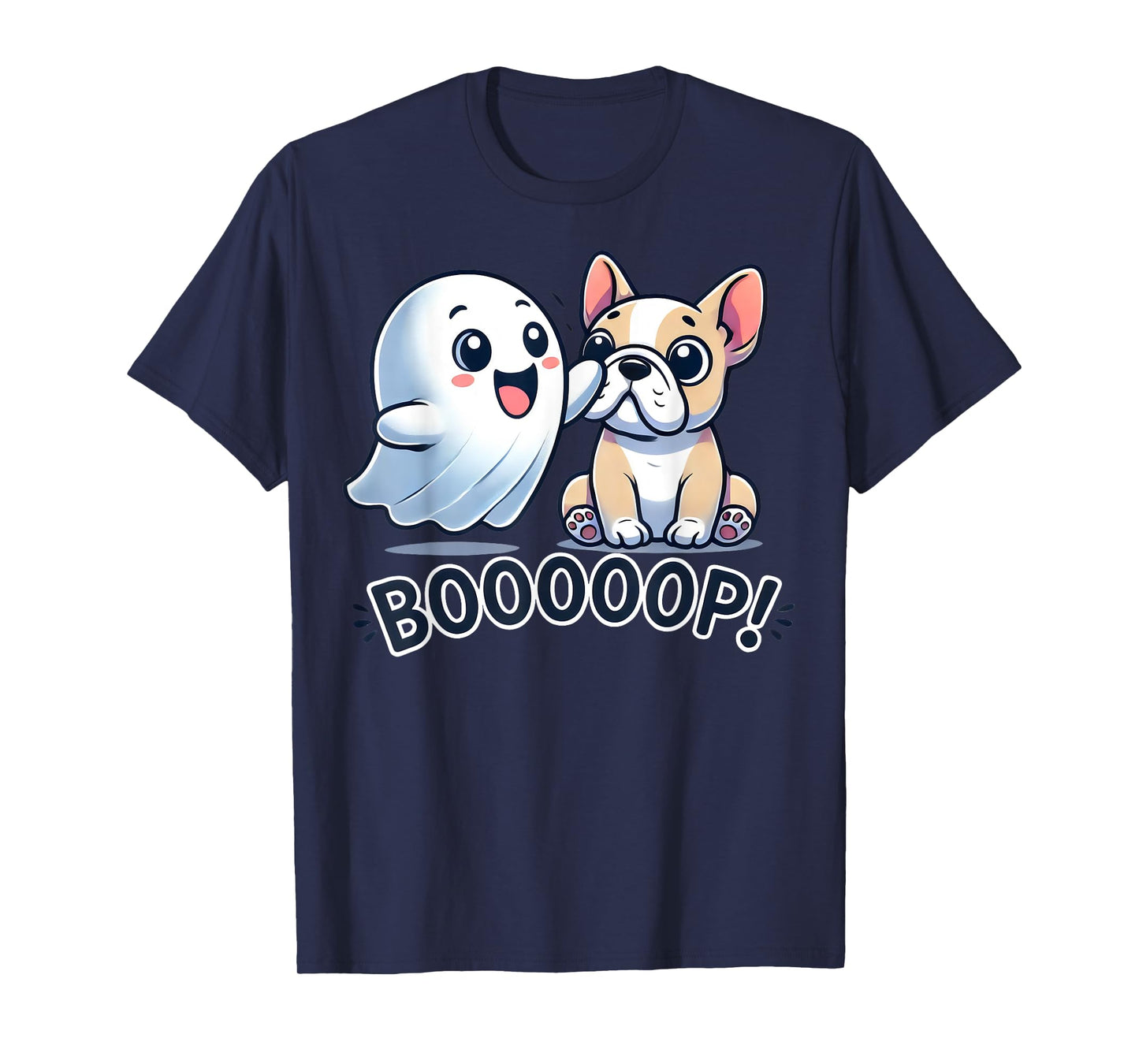 Funny Halloween Ghost French Bulldog Boop Easy Lazy Costume Men Women Kids T-Shirt