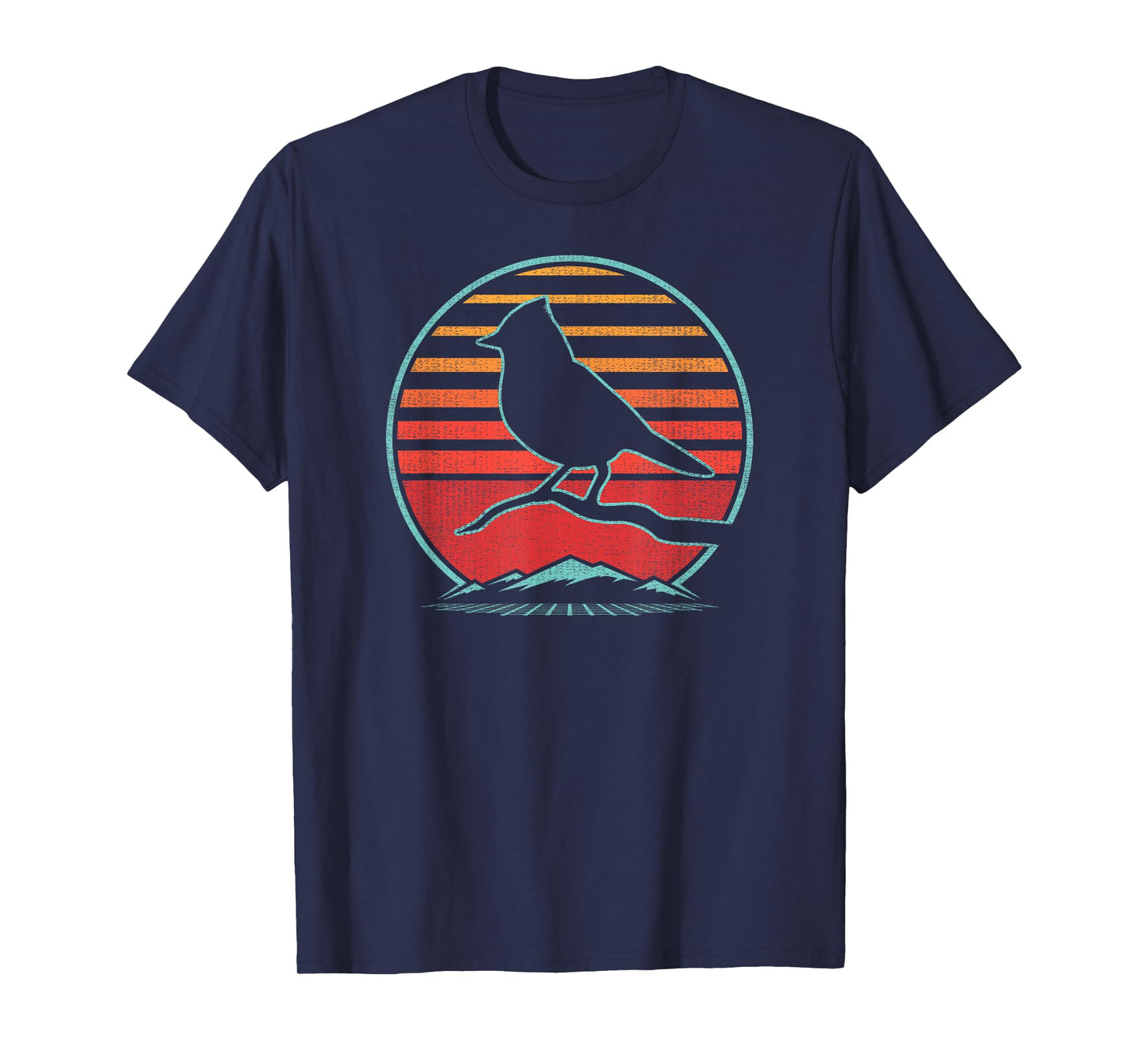 Titmouse Bird Retro Vintage 80s Style Birding Gift T-Shirt