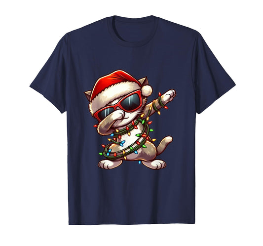Funny Christmas Cat Dabbing Cute Meowy Xmas Men Women Cat T-Shirt