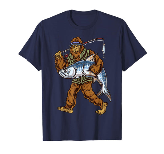Northern Outdoors Tarpon Collection Men's Black Tarpon Fishing Bigfoot Theme T-Shirt, Small, Short Sleeve, Classic Fit, Crew Neck
