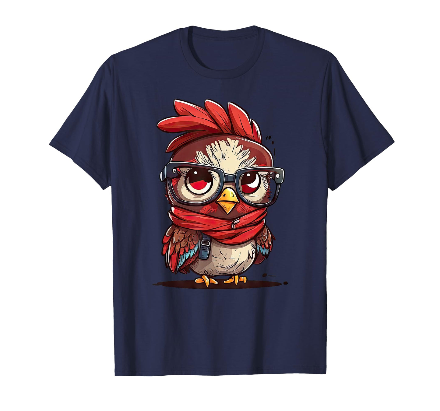 Cute Chicken With Bandana Headband and Glasses Women Girl T-Shirt