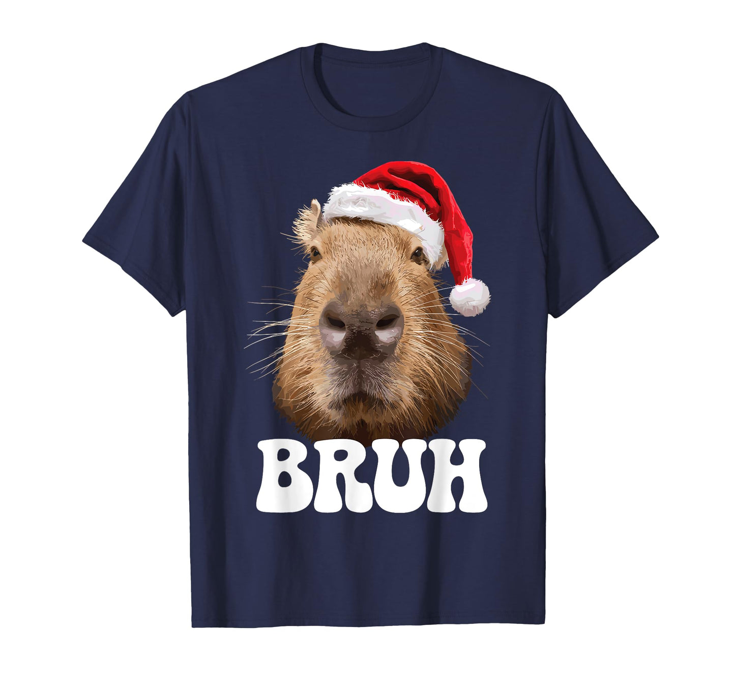 Capybara Bruh Funny Santa Hat Christmas Season Capybara T-Shirt
