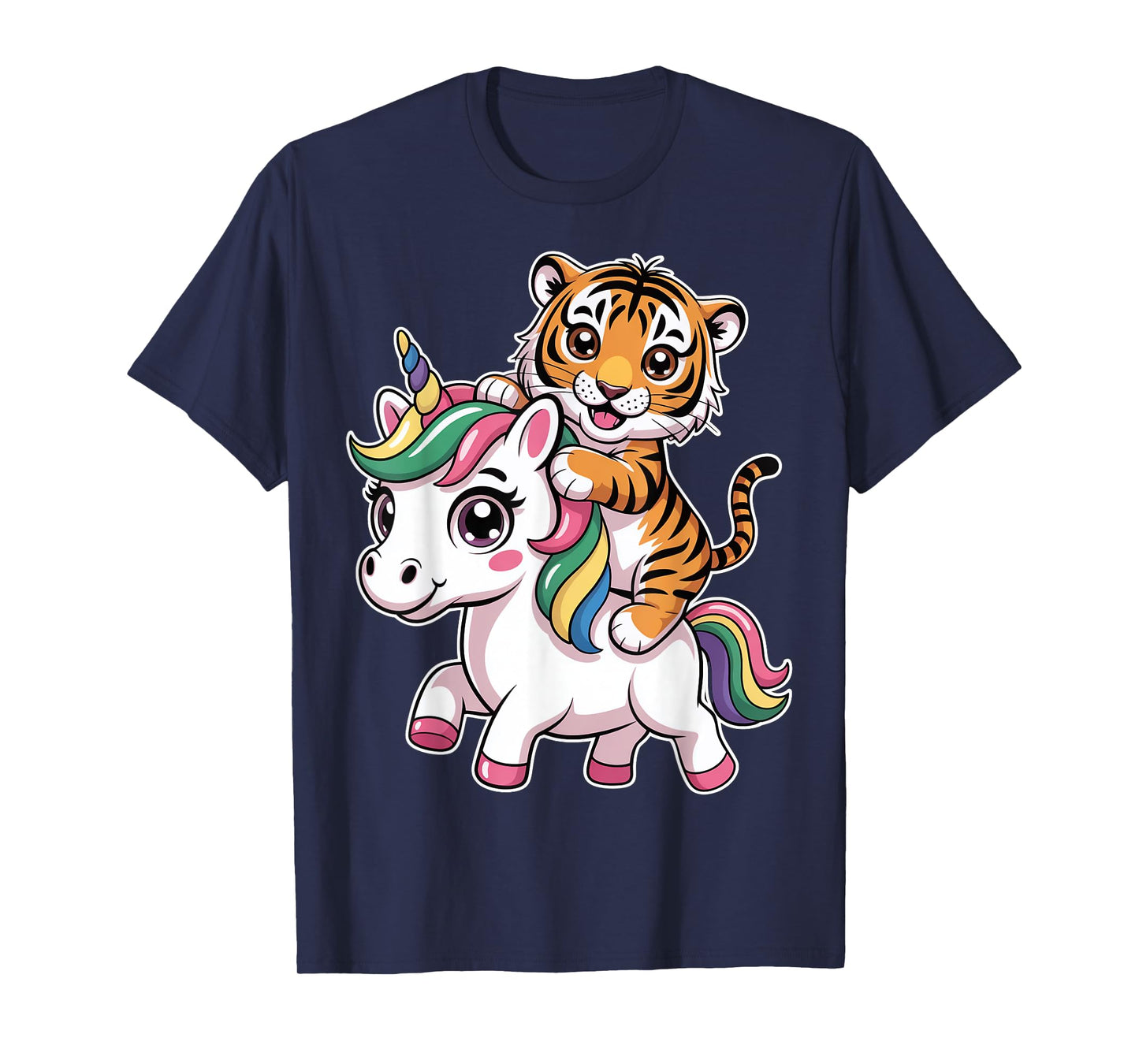 Cute Unicorn With Tiger Friend T-Shirt