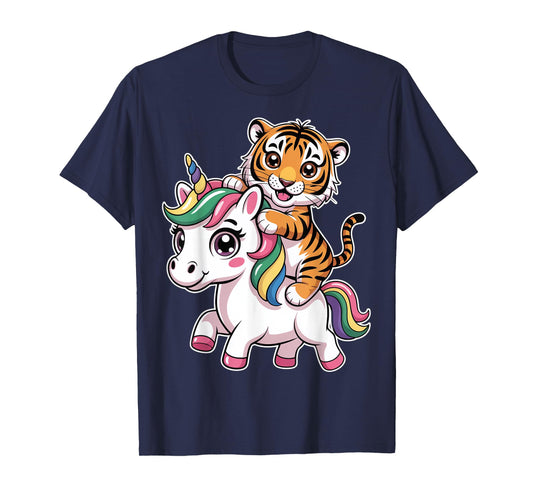 Cute Unicorn With Tiger Friend T-Shirt