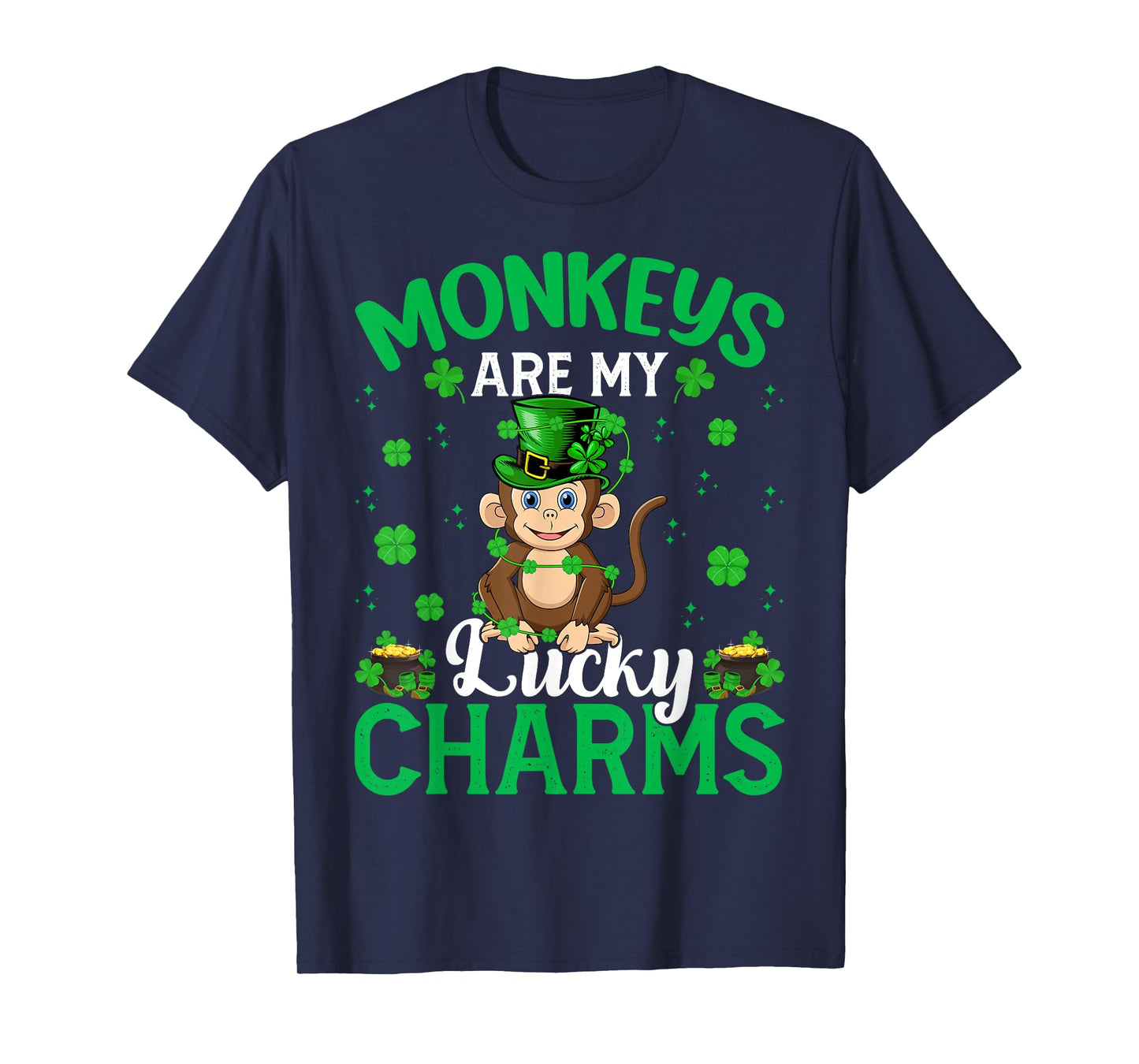 Funny Monkeys Are My Lucky Charms Monkey St Patrick's Day T-Shirt