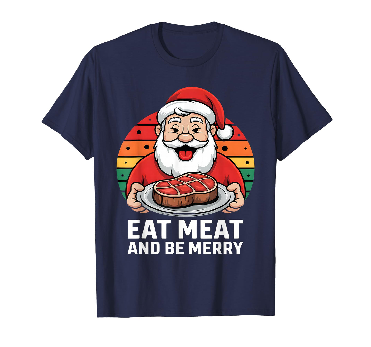 Funny Father Christmas Xmas Butcher Meat Steak Party Costume T-Shirt