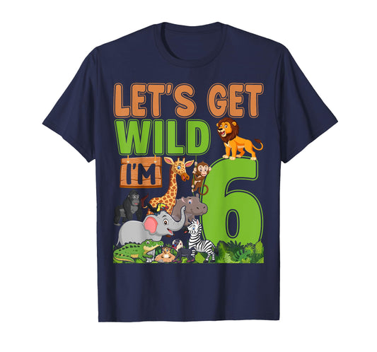 6 Year Old Zoo Birthday Safari Jungle Animal 6th Birthday T-Shirt