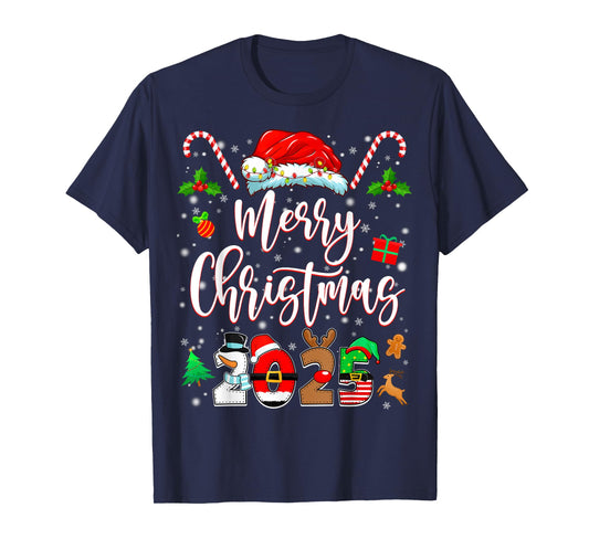 Merry Christmas 2025 Family Matching Pajamas Xmas Men Women T-Shirt