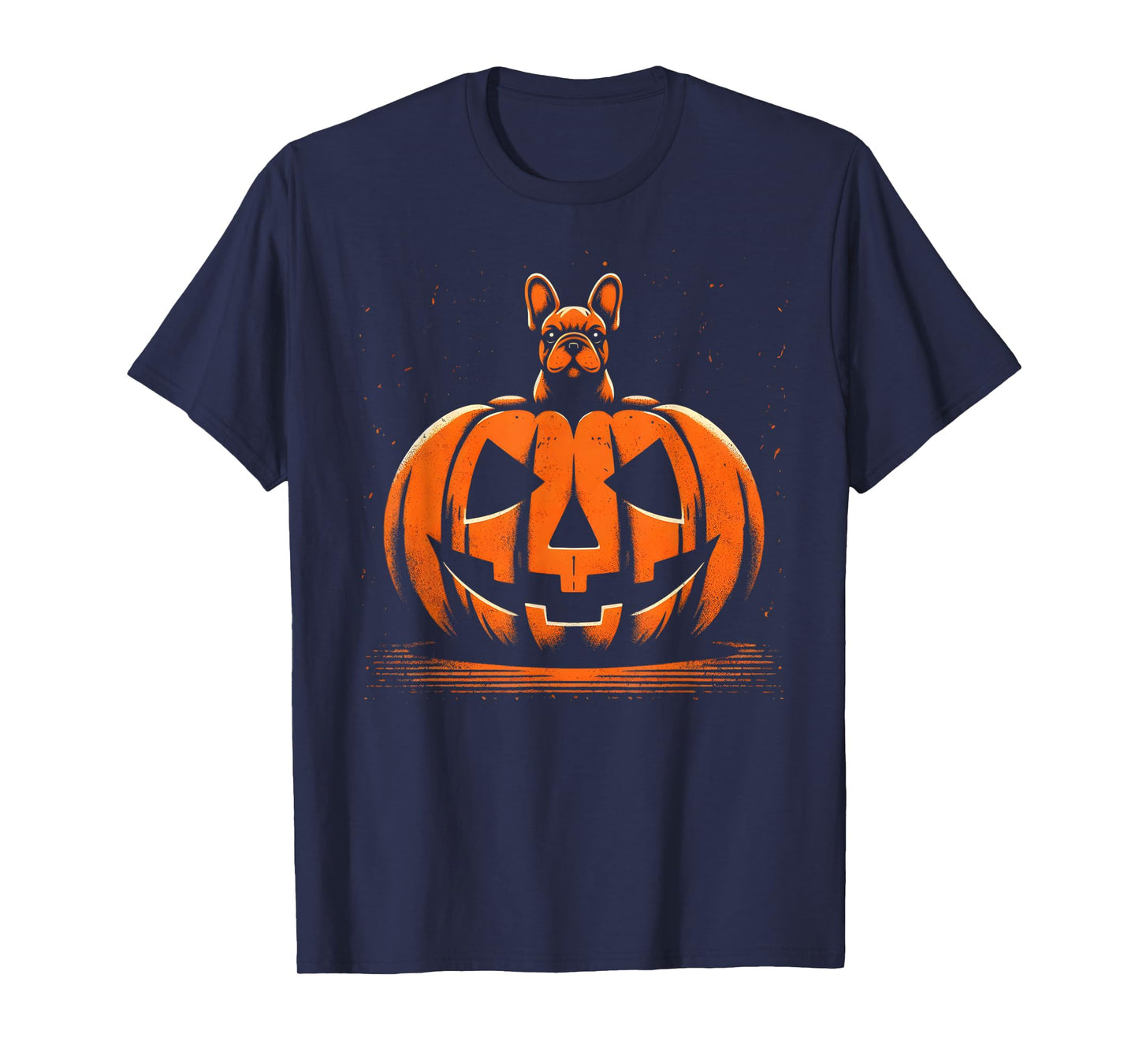 Dog Halloween French Bulldog Jack O Lantern Pumpkin T-Shirt