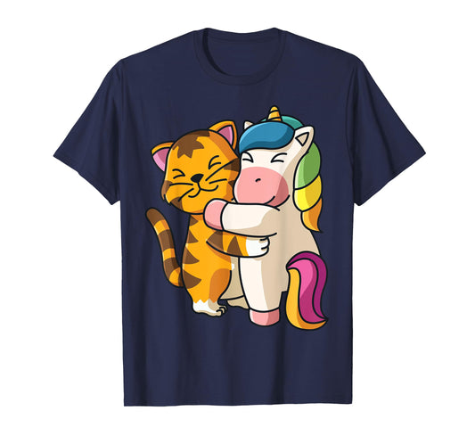 Tiger and Unicorn Cute Zoo Animals Hugging T-Shirt